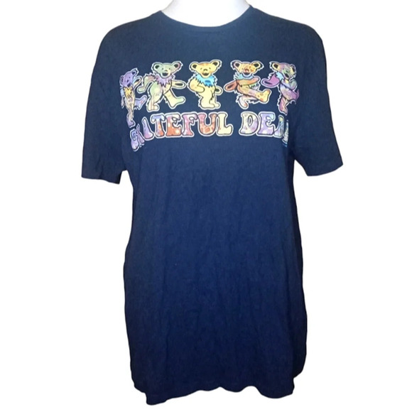 Grateful Dead The Dye Bears TShirt Navy Blue Jerry Garcia Size Medium - Picture 1 of 6